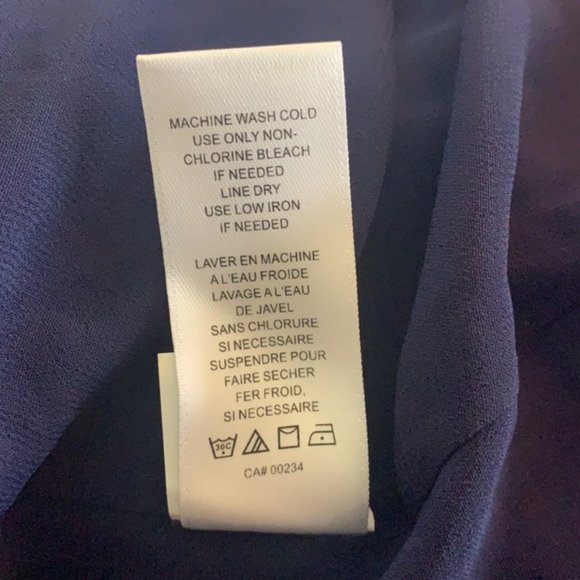 1 State Navy Blue Surplice Neck Short Sleeves Wrap Ruffle Midi Dress S - Picture 14 of 15